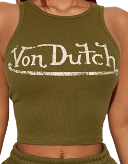 Von Dutch Women's Graphic Ribbed Tank Top