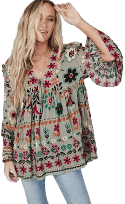 Three Bird Nest Leona Floral Print Tunic
