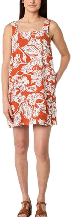 A.N.A. Women's Sleeveless Floral Linen Blend A-Line Dress