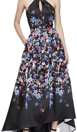 Elegant Floral High-Low Dress