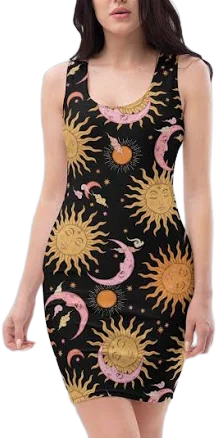 Celestial Dreams Print Bodycon Dress