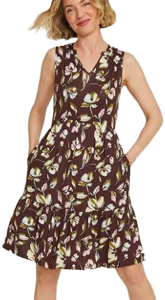maurices Women's Bare Floral Notch Neck Skater Dress