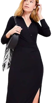 Knotted Button Wrap Midi Dress