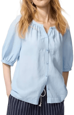 UNIQLO Linen Blend Volume Sleeve Blouse
