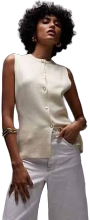 MANGO Women's Matilda Fine-Knit Vest with Buttons