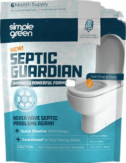 Simple Green Septic Guardian Monthly Septic Tank Treatment Pods – 6 Month Supply of Dissolvable Easy Flush Live Bacteria Pods (6 Count) 8.4 Ounce (Pack of 1)
