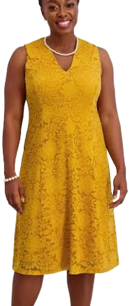 Kasper Women's V-Neck Fit-And-Flare Lace Dress