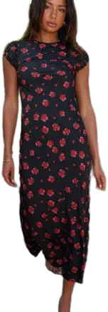 böhme Ellianna Floral Non Stretch Maxi Dress