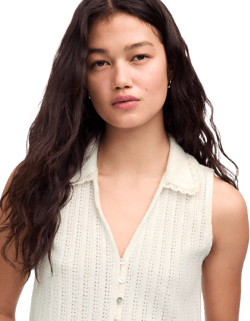 Madewell Women's Crochet-knit V-Neck Sweater Vest