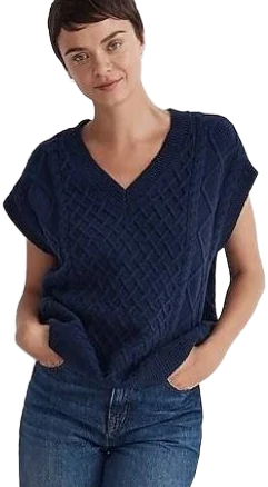 Madewell Cable-Knit V-Neck Sweater Vest