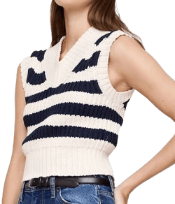 Banana Republic Women's Cotton V-Neck Cropped Sweater Vest
