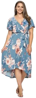West K Georgia Plus Size Faux-Wrap Dress