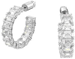 Millenia Hoop Earrings with Octagon Cut White Zirconia