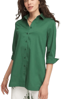 Chico's Women's No Iron Classic Button Down Tunic