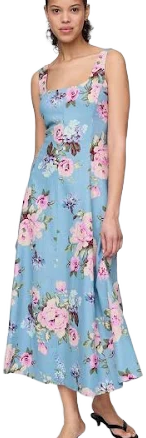 Gap Women's Linen-Blend Square-Neck Maxi Dress