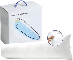 Vesta Cooling Body Pillow, Fluffy, Supportive and Washable, Ergonomic Twist Design for Shoulder, Back, and Leg Comfort, Perfect as Lumbar, Bolster, Maternity or Pregnancy Pillow - White (Pack of 1)