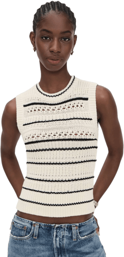 Madewell Women's Striped Cotton Sweater Vest