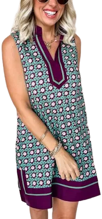 Daily Delight Floral V Neck Mini Dress