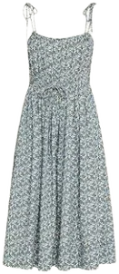 Veronica Beard Millie Floral Tie-Strap Midi Dress