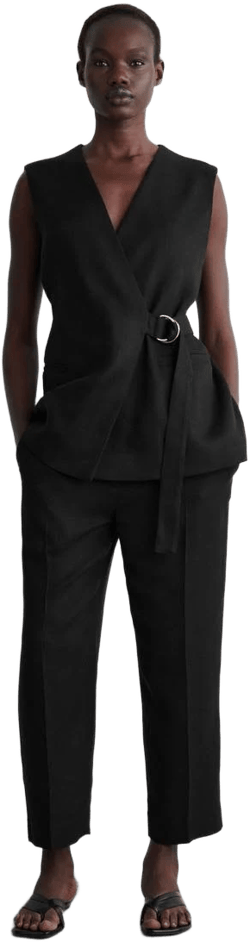 Cos Women's Draped Tailored Rayon/Cotton Pants