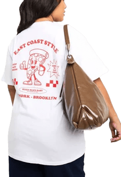 Boohoo Plus East Coast Style Pizza Oversized T-Shirt