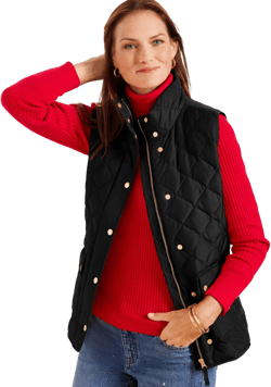 Talbots Women's Petite Quilted Down Puffer Vest