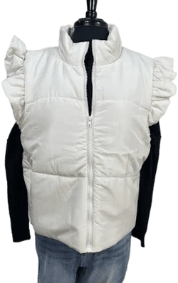Ruffle Sleeve Mock Neck Vest