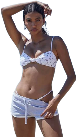 Floral Sierra Knotted Tank Bikini Top