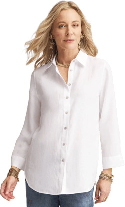 Chico's Women's No Iron Linen Shirt