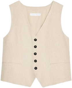 Zara Tailored Linen Vest