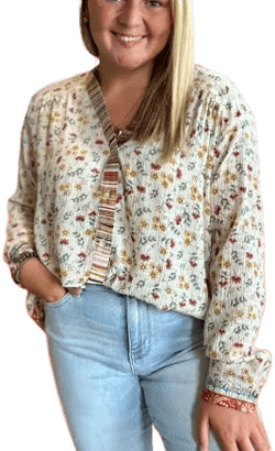 Lucy Floral Multi Print Tunic Top