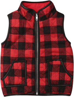 Unisex Toddler Quilted Puffer Vest Sleeveless Zipper Jacket Waistcoat Warm Coat Outwear 2-3T Red Black