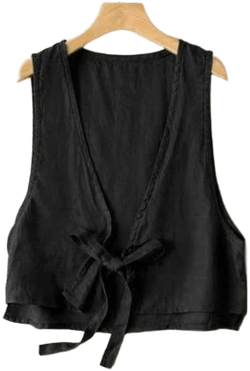 Zazyulz Women's Casual Sleeveless Cotton Linen Vest