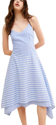 Mixed Stripe Midi Dress