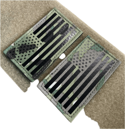 2x3.5 Infrared IR US USA American Flag Patch Tactical Vest Patch Hook-Fastener Backing(1 Left + 1 Right)(MC)