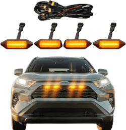 Front Grill Lights for Toyota RAV4 Hybrid Le SE XLE XSE Limited Amber