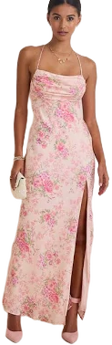 Francesca's Brandy Floral Slip Maxi Dress