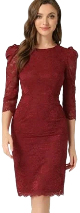 Daring Diva Lace Floral Bodycon Cocktail Dress