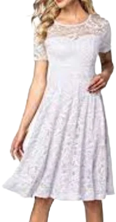Aonour Women's Vintage Floral Lace Dress