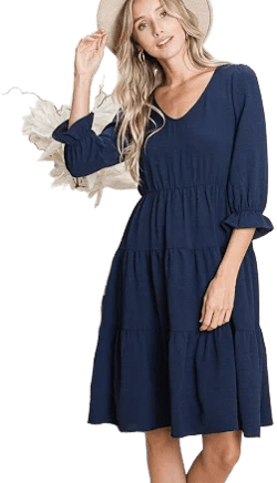 All Season Midi Tunic/dress In Navy