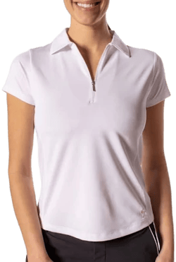 Golftini Women's Pink Short Sleeve Zip Polo
