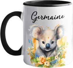 Personalized Name Koala Accent Coffee Mug 11 Oz - Custom White Ceramic Gift For Men Women, Unique Bear Travel Cup, Animal Tea Cups Koala Mug