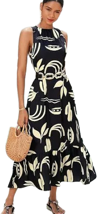 Women's Leaves Maxi Dress Sleeveless Satin
