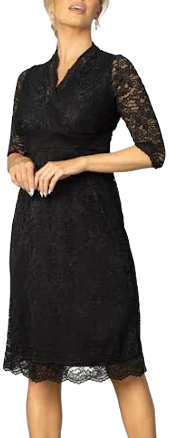 Kiyonna Women's Scalloped Boudoir Lace Cocktail Dress