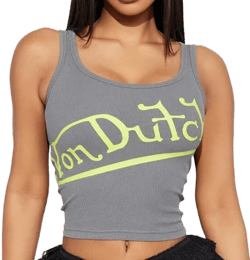 Von Dutch Women's Graphic Ribbed Tank Top