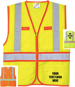 ANSI Certified Custom CornerStone® ANSI 107 Class 2 Dual-Color Safety Vest CSV407  Reflective Print