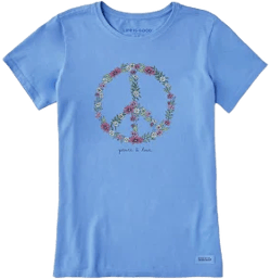 Life Is Good Women's Wildflower Love Peace Sign T-Shirt