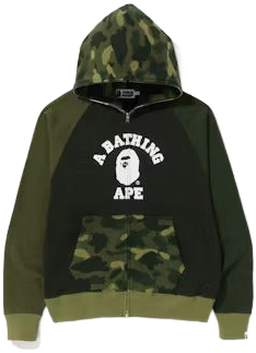 BAPE Color Camo Relaxed Fit Full Zip Hoodie Green