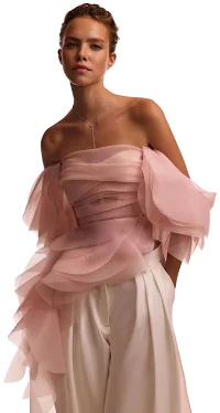 Millà Women's Dreamy Off-Shoulder Meringue Flounce Blouse
