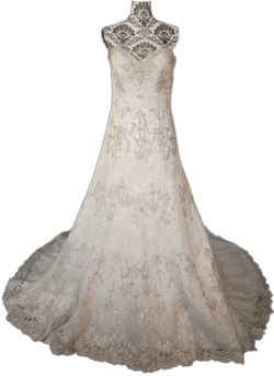 A F Couture Morilee 12 A-line Lace Strapless Wedding Dress